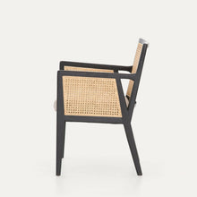 Load image into Gallery viewer, Kipling Upholstered Rattan Chair in Black Matte Finish

