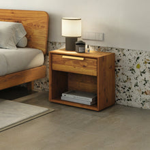Load image into Gallery viewer, Filo Bedside Table | Solid Walnut/Teak/Oak Wood | 1.5 Feet Length
