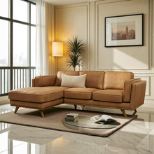 Load image into Gallery viewer, Lumo Sofa |  L Shaped Right Sectional (7.5 feet) Genuine Leather
