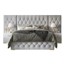 Load image into Gallery viewer, Casper Luxury Upholstered Bed With Manual Storage &amp; Side Tables In Suede
