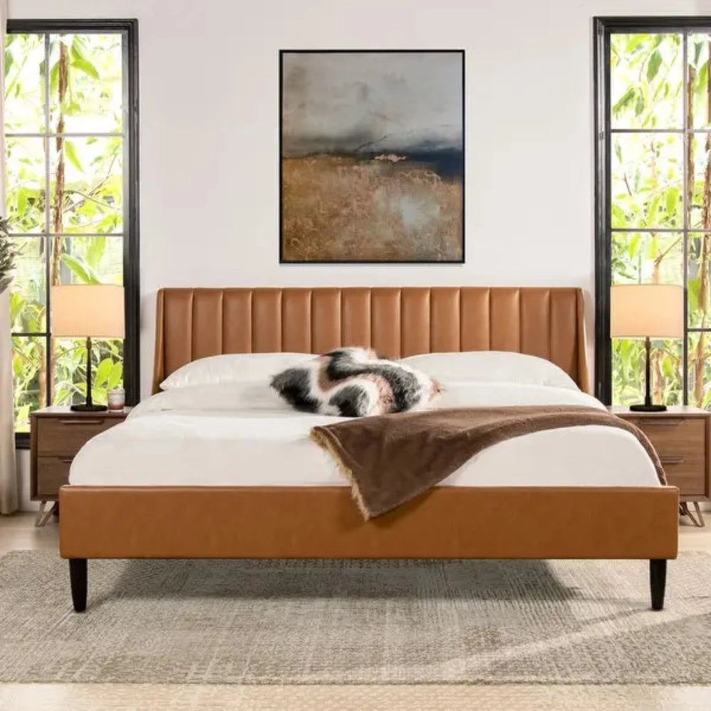 Oreo Upholstered Without Storage Bed In Leatherette