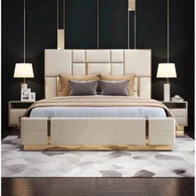 Load image into Gallery viewer, Julius Ultra Upholstered Bed With Manual Storage and Side Tables In Leatherette
