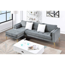 Load image into Gallery viewer, Volly High Back Couch Mid-century Suede SS Legs Chaise Sofa
