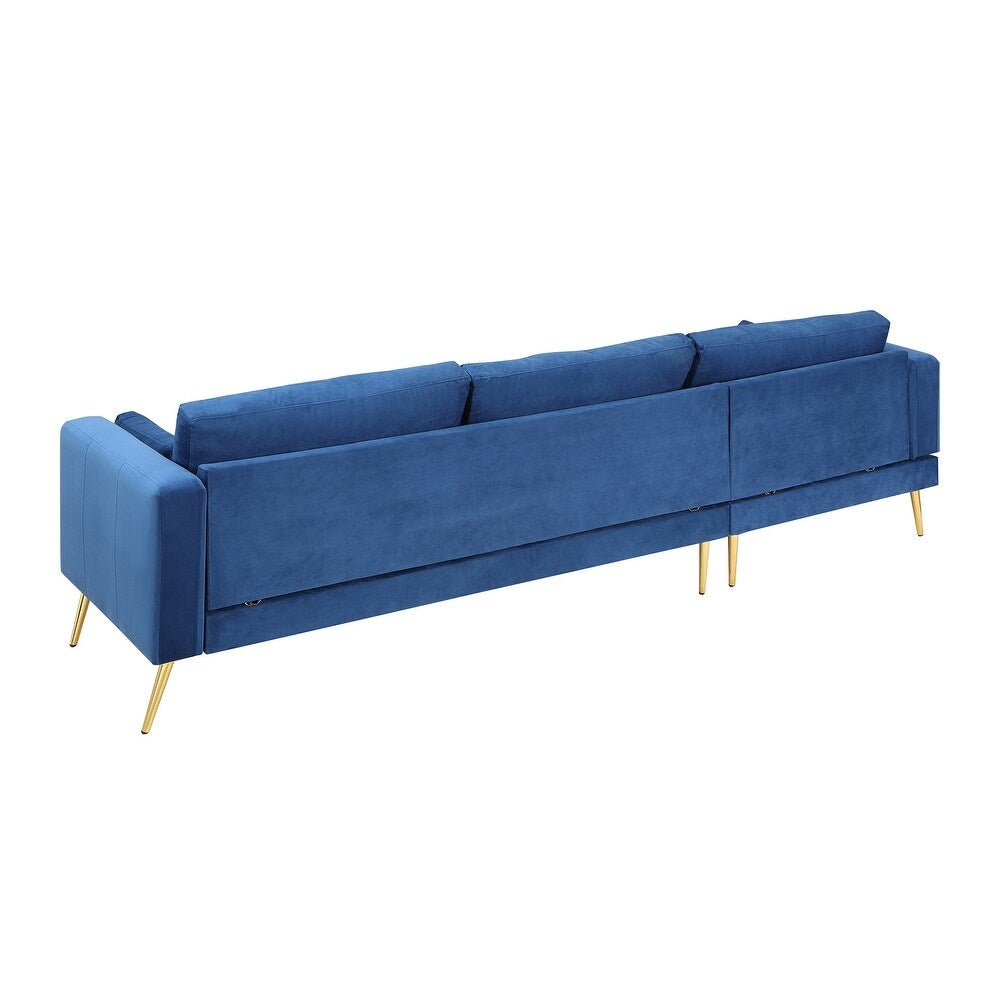 Volly High Back Couch Mid-century Suede SS Legs Chaise Sofa