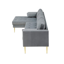 Load image into Gallery viewer, Volly High Back Couch Mid-century Suede SS Legs Chaise Sofa
