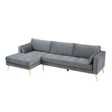Load image into Gallery viewer, Volly High Back Couch Mid-century Suede SS Legs Chaise Sofa
