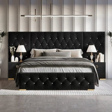 Load image into Gallery viewer, Casper Luxury Upholstered Bed With Manual Storage &amp; Side Tables In Suede
