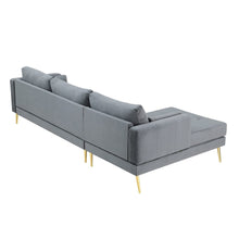 Load image into Gallery viewer, Volly High Back Couch Mid-century Suede SS Legs Chaise Sofa
