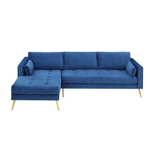Load image into Gallery viewer, Volly High Back Couch Mid-century Suede SS Legs Chaise Sofa
