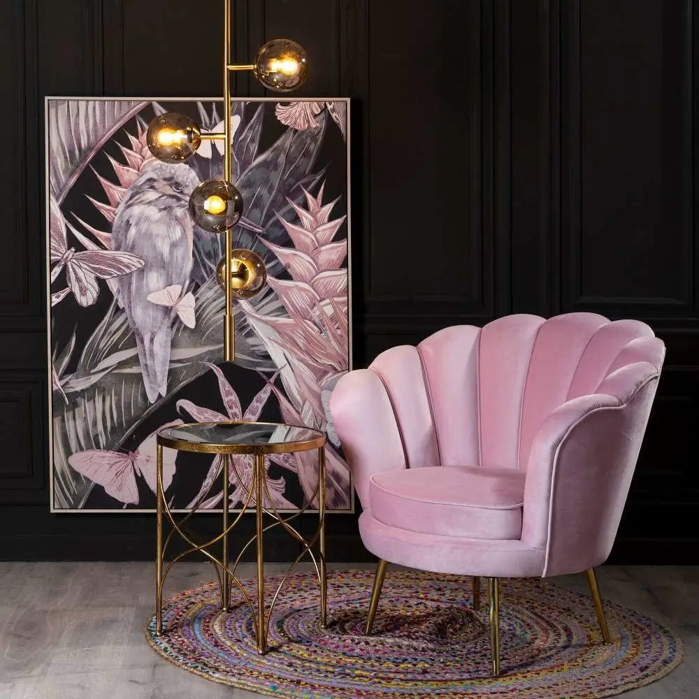 Butterfly Accent Chair in Pink Color