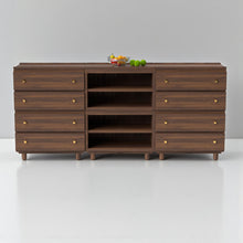 Load image into Gallery viewer, Stava Modular Credenza System | Solid Walnut/Teak/Oak Wood (4x3) | 8 Feet Length
