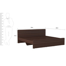 Load image into Gallery viewer, Golden Mayer Freesia Queen Size Bed In Dark Acacia Colour
