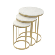 Load image into Gallery viewer, Harmony Nesting Marble Side Table Set of 3
