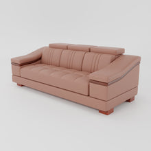 Load image into Gallery viewer, Leather Sofa Rossato | Adjustable Headrest &amp; Wooden Panel Armrests | Premium Design with Console Options: Speakers, Storage, &amp; Cup Holders | Direct from Factory

