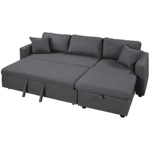 Load image into Gallery viewer, Glossy L-Shaped Sectional Storage Sofa Cum Bed
