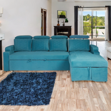Load image into Gallery viewer, Titanium luxurious Sofa Cum Bed With Lounger
