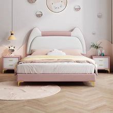Load image into Gallery viewer, Kanzy Upholstered Kids Bed Without Storage In Suede
