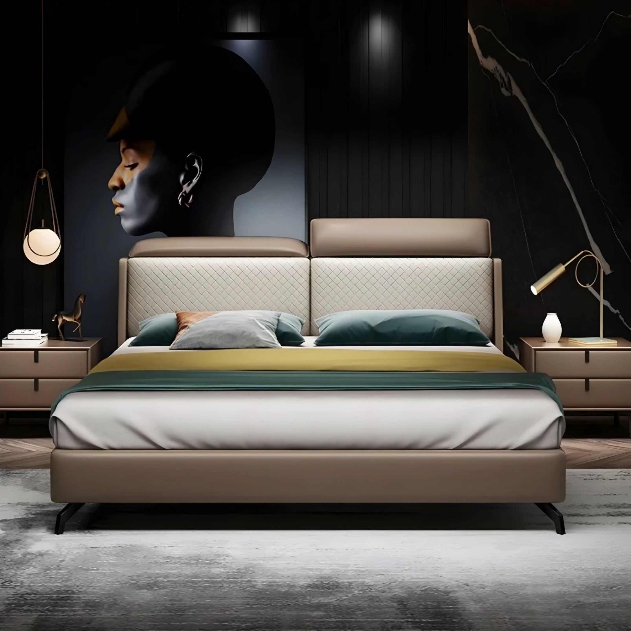 Fendi Luxury Upholstered Bed Non Storage In Fabric