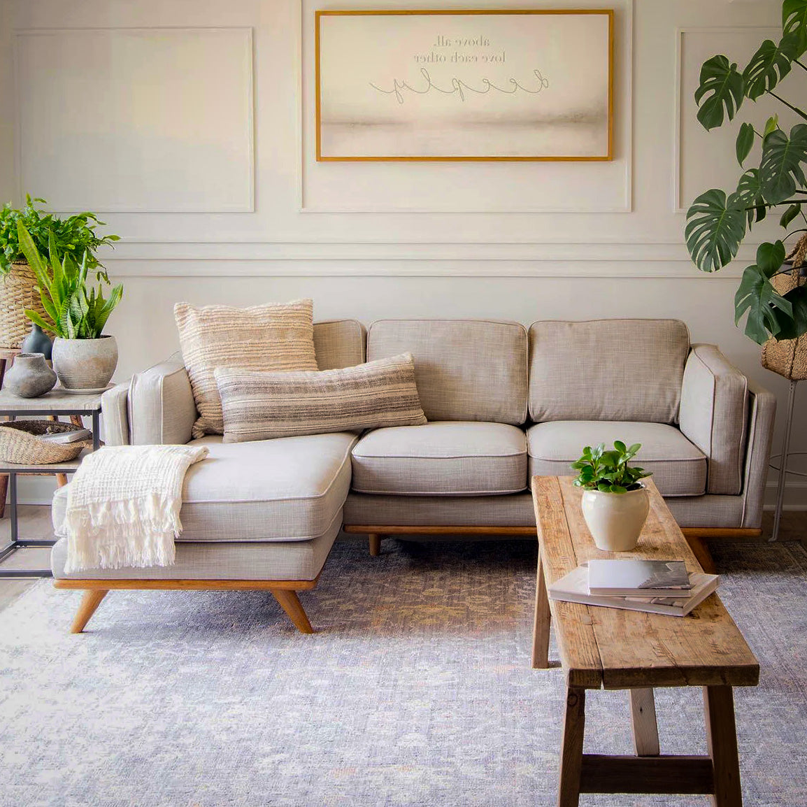 Lumo Sofa | L Shaped Sectional | Down-feather Back Cushions (7.5 feet)