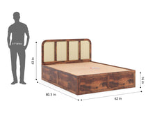 Load image into Gallery viewer, Amara Bed in Sheesham wood with cane (8 options) - Queen Size
