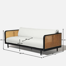 Load image into Gallery viewer, Fry Rattan 3 Seater Sofa - 75"
