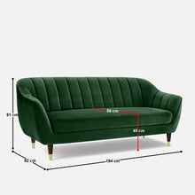 Load image into Gallery viewer, Emily Flared Arm 3 Seater Sofa - 72"
