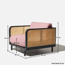 Load image into Gallery viewer, Fry Rattan 1 Seater Sofa - 33.5"
