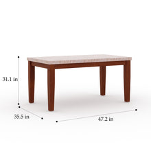 Load image into Gallery viewer, Golden Mayer Anemone Solid wood 4-Seater Marble Top Dining Table With 4 Upholstery Chairs in Walnut Color
