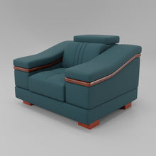 Load image into Gallery viewer, Leather Sofa Rossato | Adjustable Headrest &amp; Wooden Panel Armrests | Premium Design with Console Options: Speakers, Storage, &amp; Cup Holders | Direct from Factory
