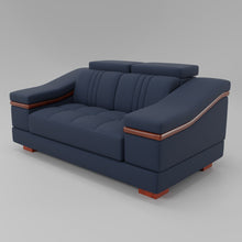 Load image into Gallery viewer, Leather Sofa Rossato | Adjustable Headrest &amp; Wooden Panel Armrests | Premium Design with Console Options: Speakers, Storage, &amp; Cup Holders | Direct from Factory

