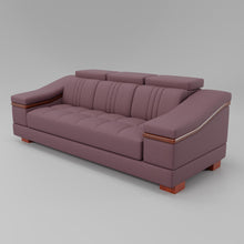 Load image into Gallery viewer, Leather Sofa Rossato | Adjustable Headrest &amp; Wooden Panel Armrests | Premium Design with Console Options: Speakers, Storage, &amp; Cup Holders | Direct from Factory
