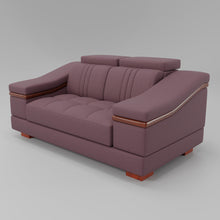 Load image into Gallery viewer, Leather Sofa Rossato | Adjustable Headrest &amp; Wooden Panel Armrests | Premium Design with Console Options: Speakers, Storage, &amp; Cup Holders | Direct from Factory
