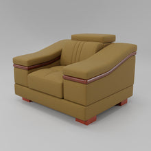 Load image into Gallery viewer, Leather Sofa Rossato | Adjustable Headrest &amp; Wooden Panel Armrests | Premium Design with Console Options: Speakers, Storage, &amp; Cup Holders | Direct from Factory
