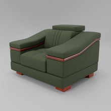 Load image into Gallery viewer, Leather Sofa Rossato | Adjustable Headrest &amp; Wooden Panel Armrests | Premium Design with Console Options: Speakers, Storage, &amp; Cup Holders | Direct from Factory
