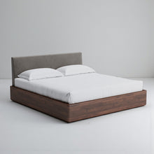 Load image into Gallery viewer, Aari Bed (Built-in Storage) - Solid Teak/Walnut/Oak Wood (King)

