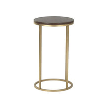 Load image into Gallery viewer, Windhaven Round Wooden Side Table in Gold Finish
