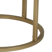 Load image into Gallery viewer, Windhaven Round Wooden Side Table in Gold Finish

