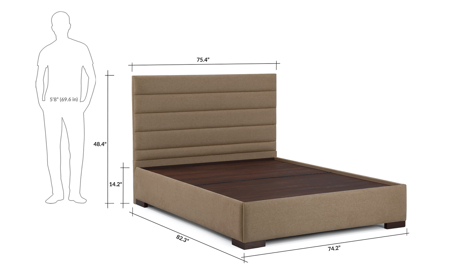 Allan Fully Upholstered Bed without Storage