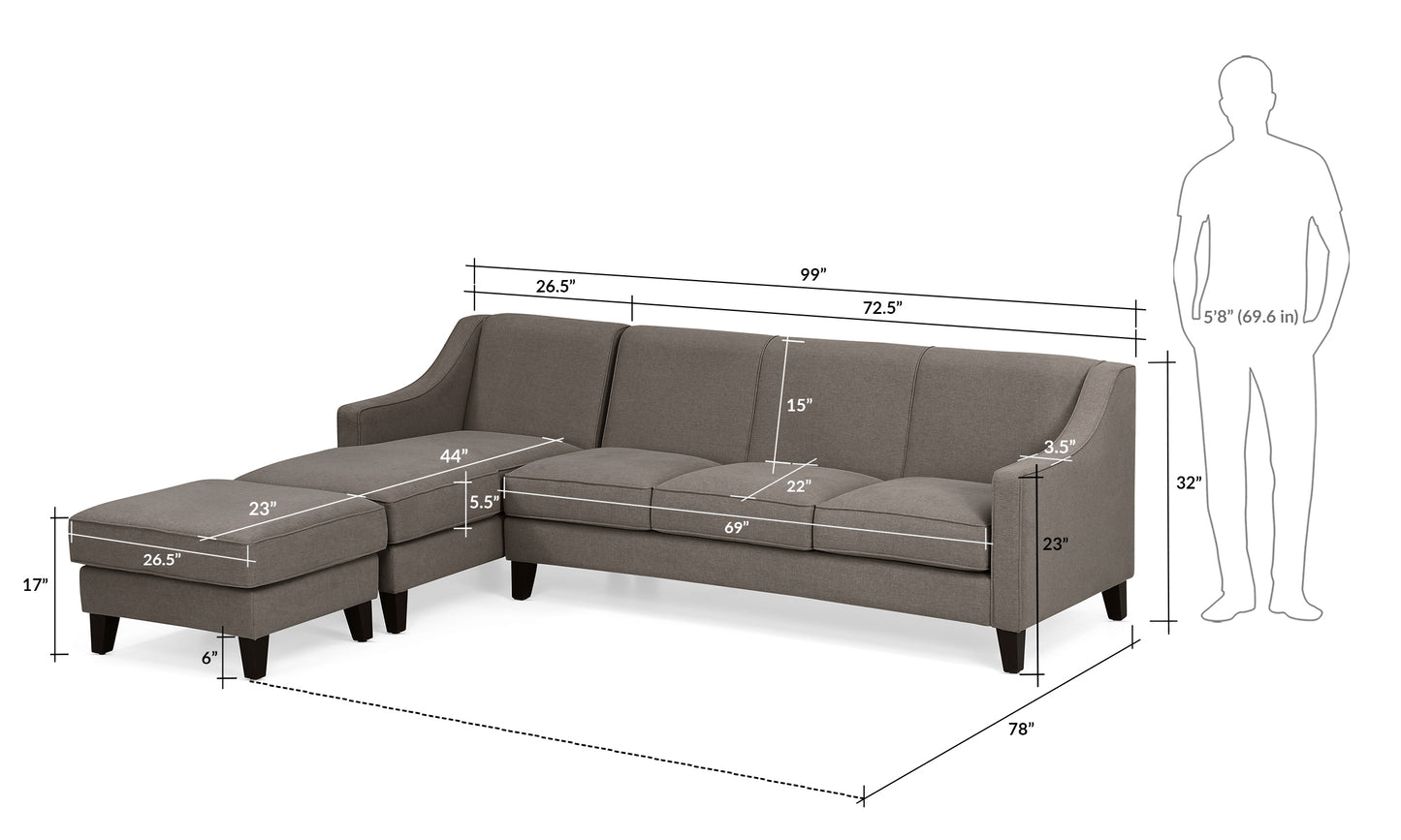 Austin Sectional Sofa 3 Seater