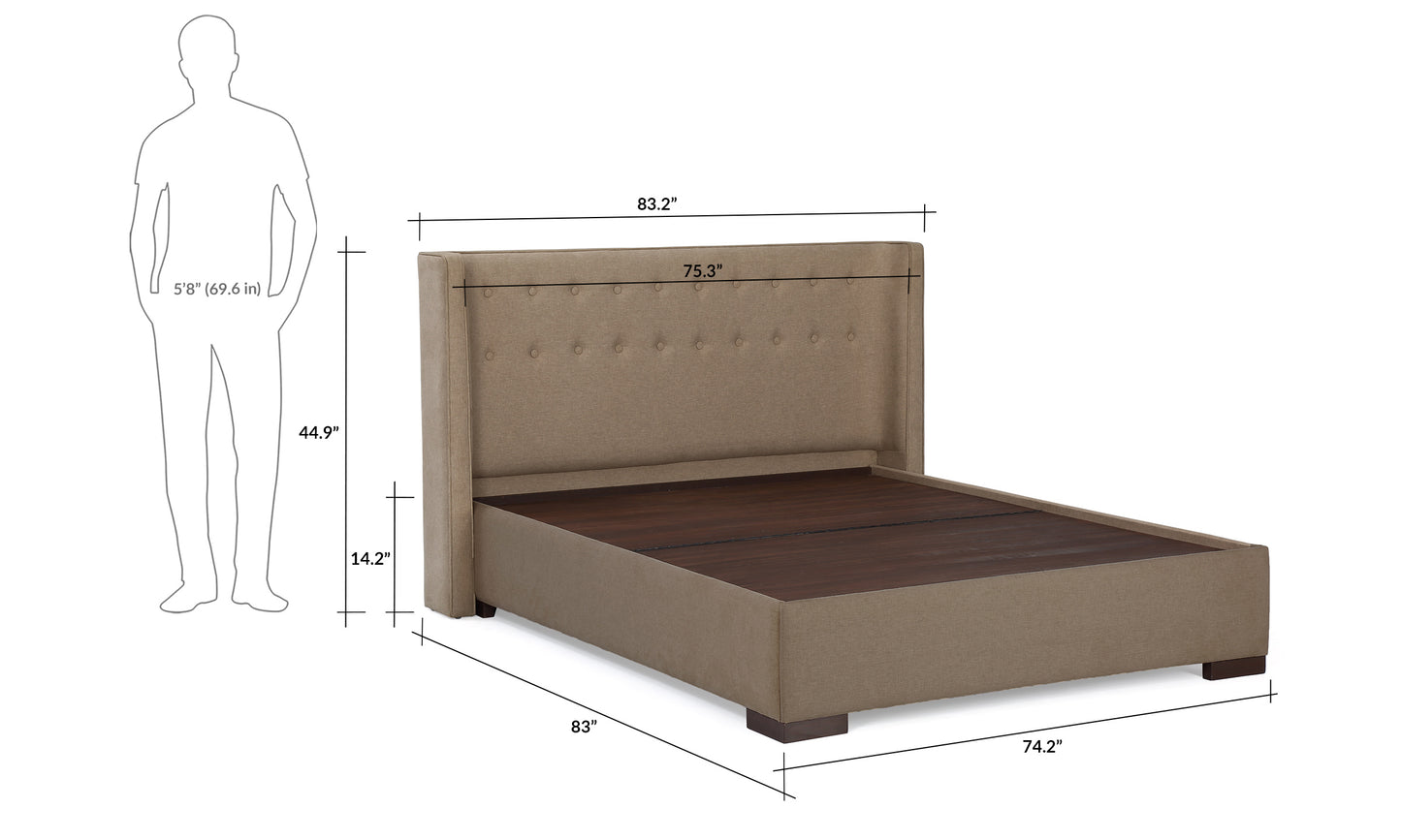 Agastya Fully Upholstered Bed without Storage