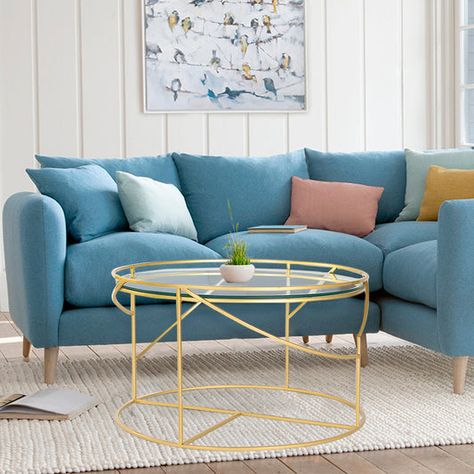 Cassidy Glass Coffee Table In Gold Finish
