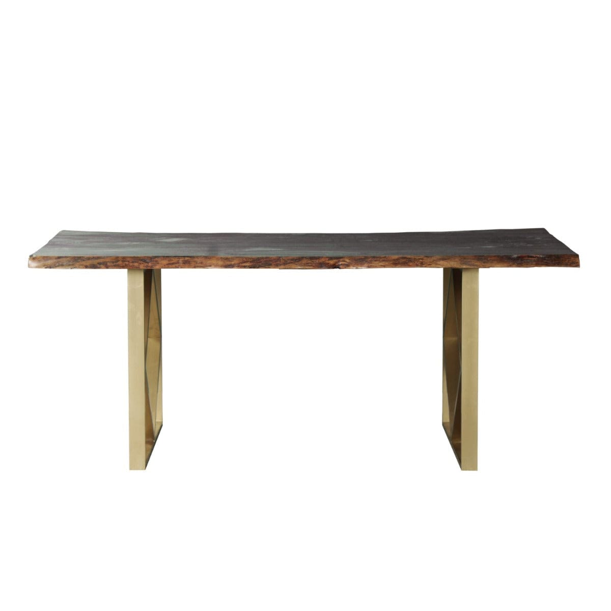 Tabak 6 Seater Wooden Dining Table In Gold Finish
