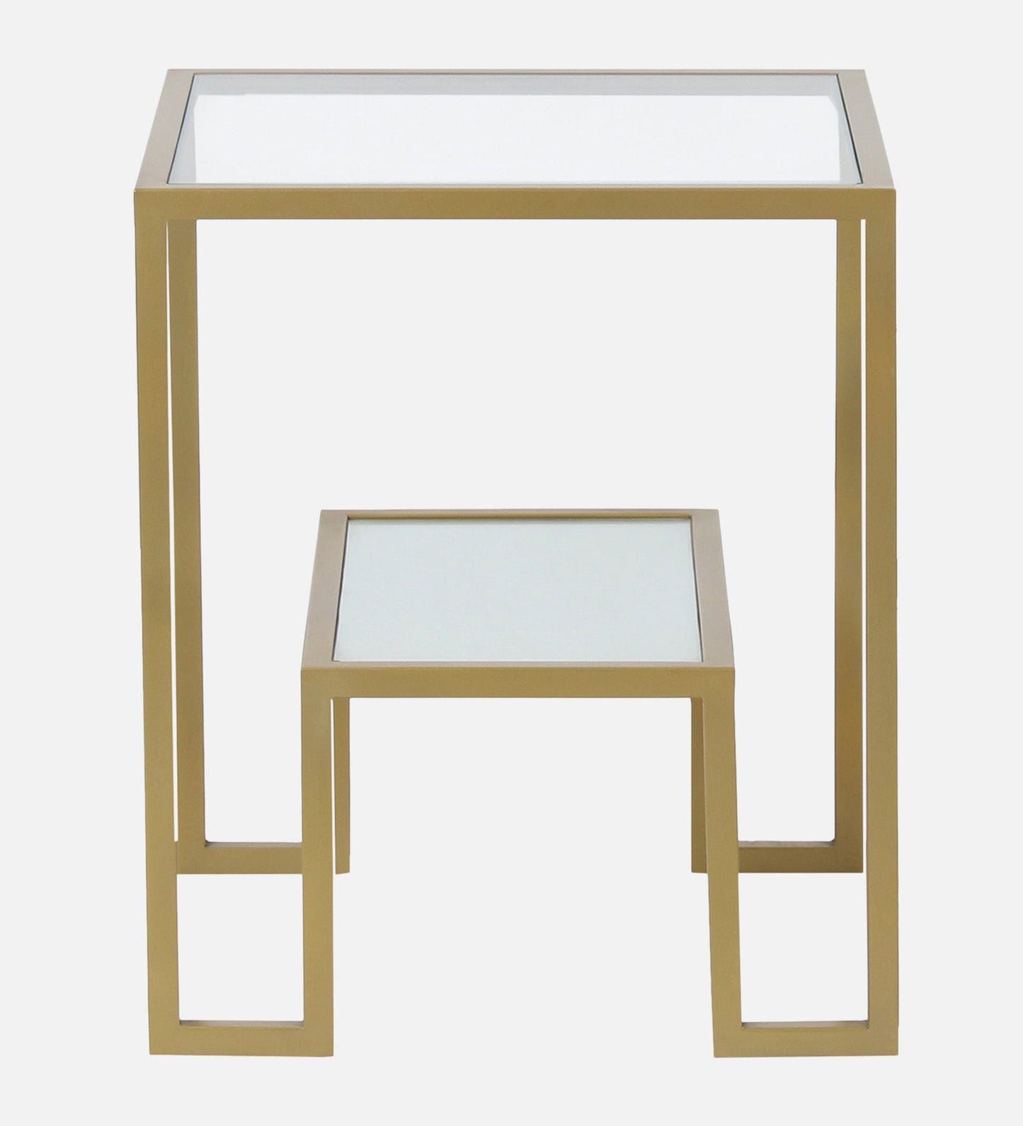 Southwark Glass Side Table In Gold Finish