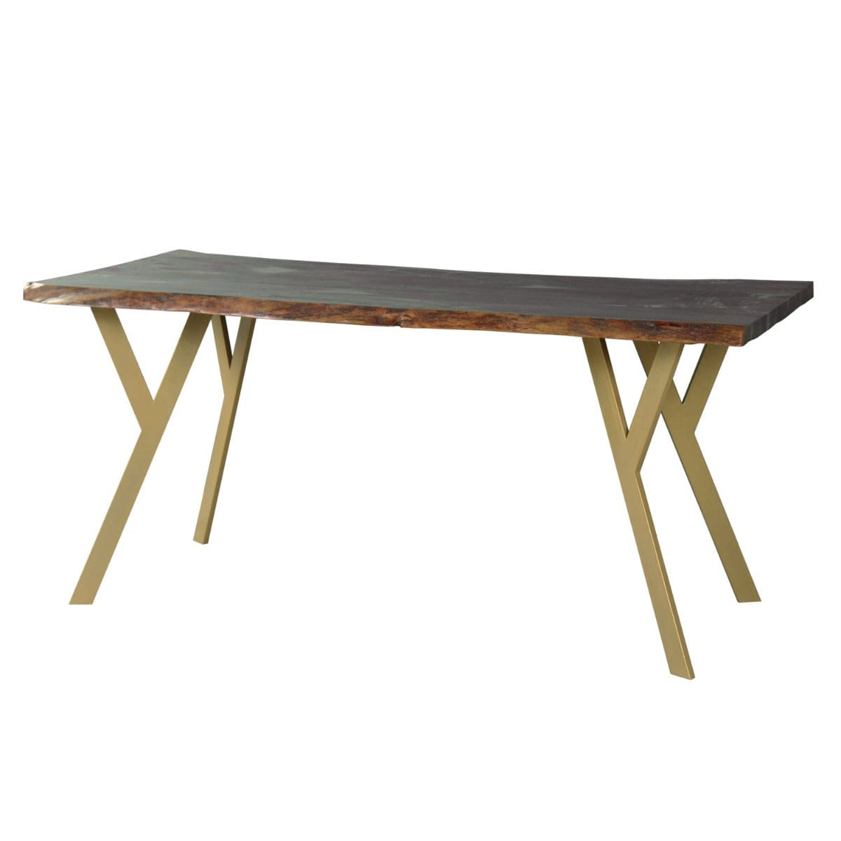 Kir 6 Seater Wooden Dining Table In Gold Finish
