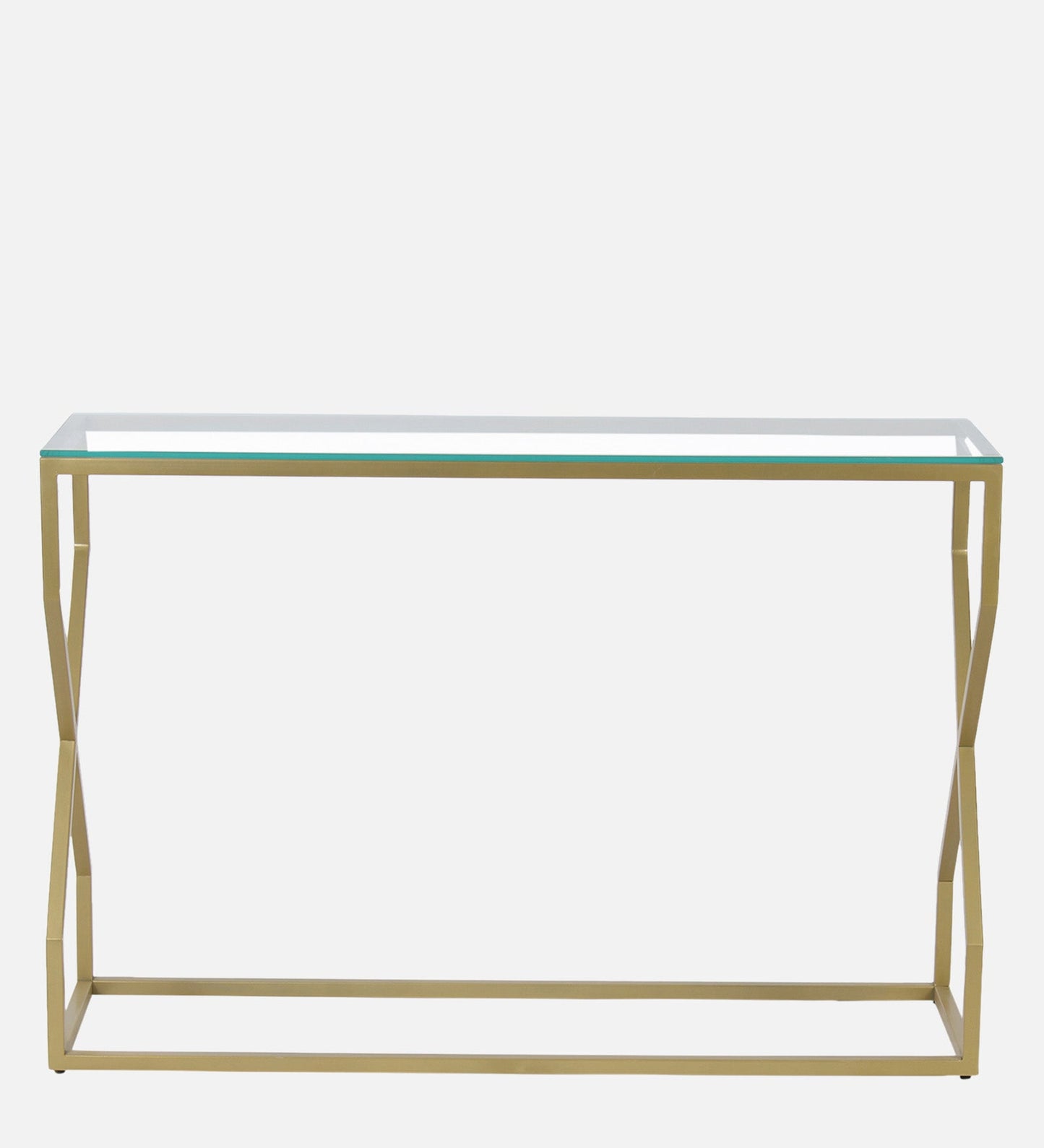 Aero Glass Console Table In Gold Finish