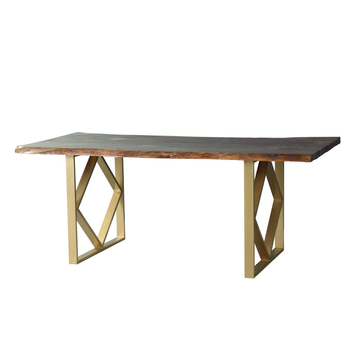 Tabak 6 Seater Wooden Dining Table In Gold Finish