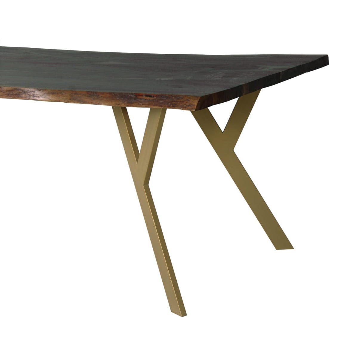 Kir 6 Seater Wooden Dining Table In Gold Finish