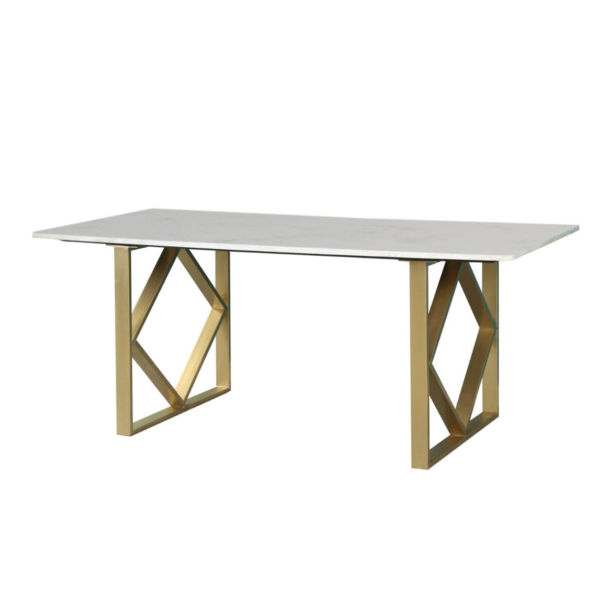 Tabak 6 Seater Marble Dining Table Set In Gold Finish