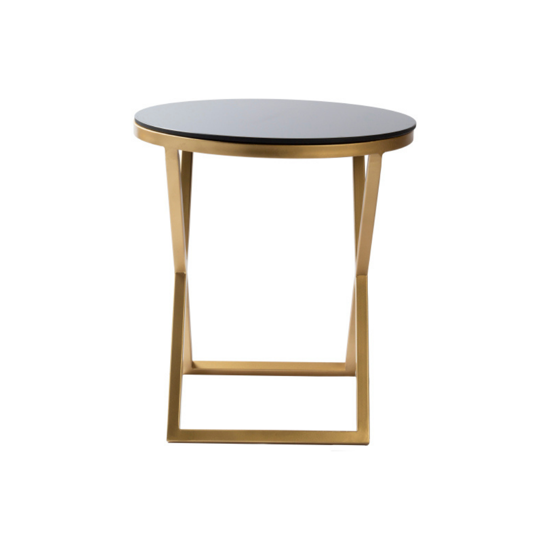 Orla Black Glass End Table