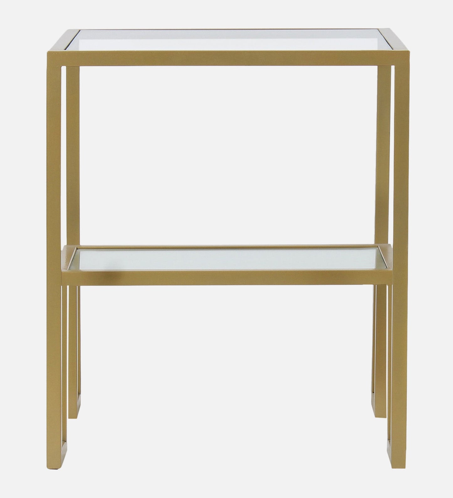 Southwark Glass Side Table In Gold Finish